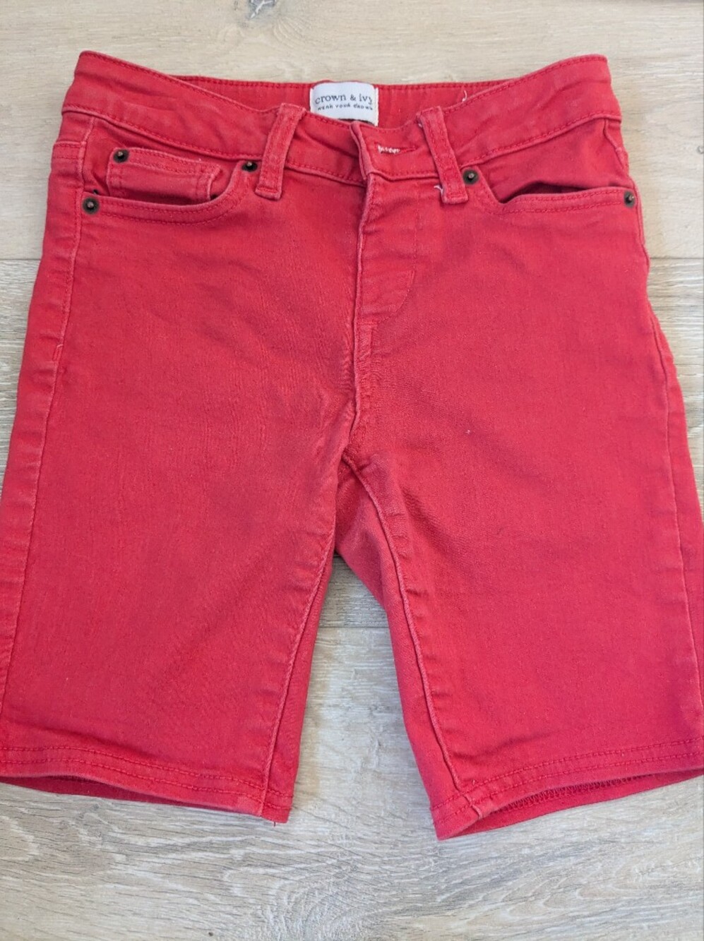 Kids Preppy Classy crown & ivy Coral Red Bermuda Shorts Size 10